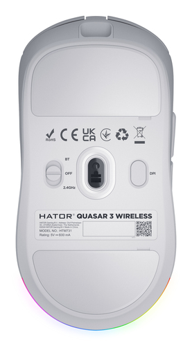 HATOR Quasar 3 Wireless Wit -  Muis, afbeelding 2
