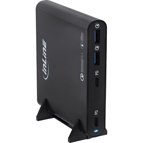 InLine USB power supply, GaN charger, 4-port, 2x USB-C + 2x USB-A