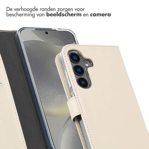 Selencia Echt Lederen Bookcase Samsung Galaxy S24 - Greige, afbeelding 4
