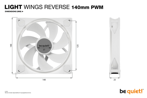 be quiet! Light Wings 140 mm PWM Reverse White – image 6
