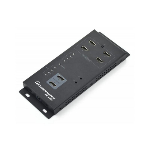 TECHLY HDMI Matrix Switch 4xIN 2xOUT schwarz  4K UHD 3D 4xHDMI Eingaenge 2xHDMI Ausgaenge HDCP-konform