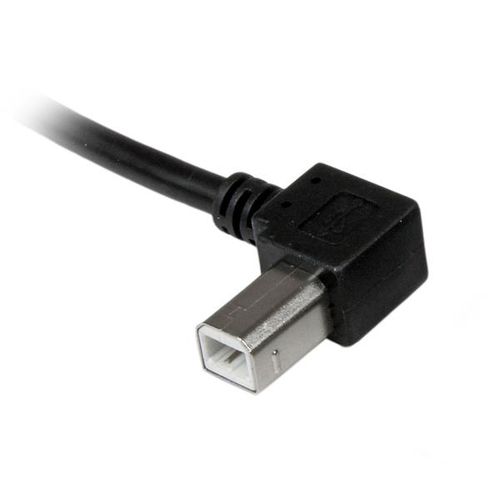StarTech.com 3m USB 2.0 A to Left Angle B Cable Cord - 3 m USB Printer Cable - Left Angle USB B Cable - 1x USB A (M), 1x USB B (M) (USBAB3ML) USB-kabel 3m Sort – billede 4