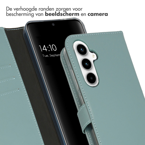 Selencia Echt Lederen Bookcase Samsung Galaxy A55 - Air Blue, afbeelding 4