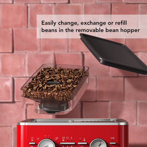 KitchenAid Semi Automatic Espresso Machine with Burr Grinder Candy Apple - image 3