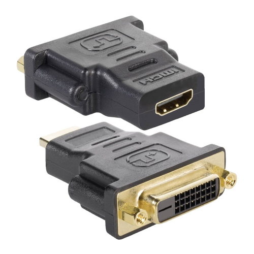 TECHLY Adapter HDMI Buchse auf DVI-D 24+1 dual Link Buchse schwarz vergoldete Kontakte