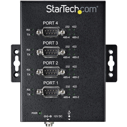 StarTech.com 4 Port Seriële USB Hub naar RS-232422485 Adapter, Industriële USB 2.0 naar DB9 Serial Converter Hub, IP30 Rated, Din Rail Monteerbaar,, afbeelding 2