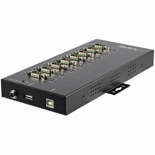 INDUSTRIAL 8 PORT SERIAL HUB 15KV LEVEL 4 ESD - IP30 RATING METAL USB TO SERIAL