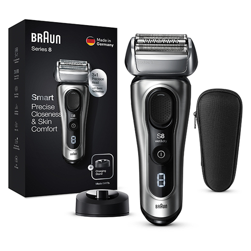 Braun Series 8 8417S Сеточная бритва Триммер Черный, Серый