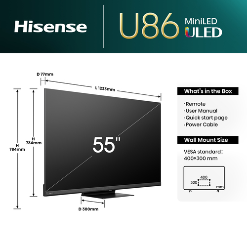 Hisense 55U86KQTUK TV – image 2