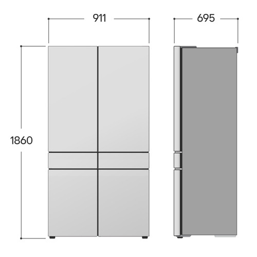 LG InstaView GMVW50DDMB side-by-side refrigerator Freestanding – image 4