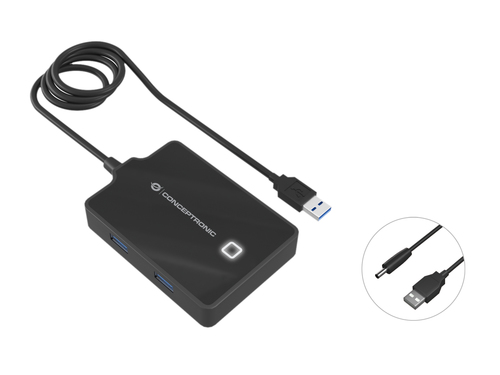 Conceptronic HUBBIES11B док-станция для ноутбука USB 3.2 Gen 1 (3.1 Gen 1) Type-A Черный