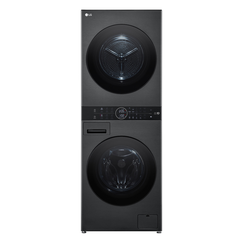 LG WashTower™ AI Direct Drive™ WT1210BBTN1 Wifi Connected 12Kg/10Kg Washer Dryer with 1400 rpm - Platinum Black - A Rated [Wash&Dry], A Rated [Wash Only], Black - image 1