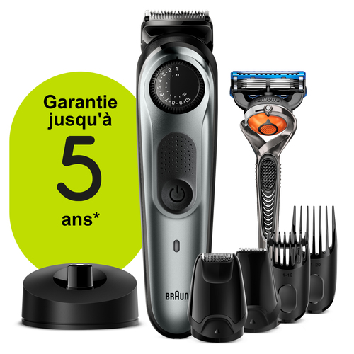 Braun Beard Trimmer BT7240 Men Trimmer & Hair Clipper, 39 Length Settings, Black/Grey Metal – image 2