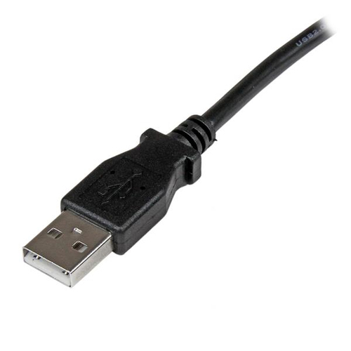 StarTech.com 3m USB 2.0 A to Left Angle B Cable Cord - 3 m USB Printer Cable - Left Angle USB B Cable - 1x USB A (M), 1x USB B (M) (USBAB3ML) USB-kabel 3m Sort – billede 2