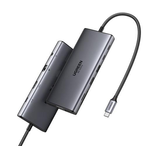 Ugreen 11-in-1 USB-C Hub to 3x USB-C/2x USB-A/HDMI/VGA/RJ45/SD/TF/3.5mm - Gray – image 2