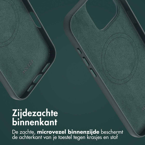 Accezz MagSafe Leather Backcover voor iPhone 16 Pro Max Telefoonhoesje Groen, afbeelding 6