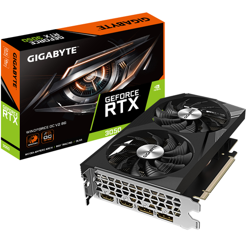 GV-N3050WF2OCV2-8GD Tarjeta de Video Gigabyte WindForce GeForce RTX3050 OC V2 8GB Dual Fan GDDR6 PCIe 40 2xHDMI 2xDP GV-N3050WF2OCV2-8GD