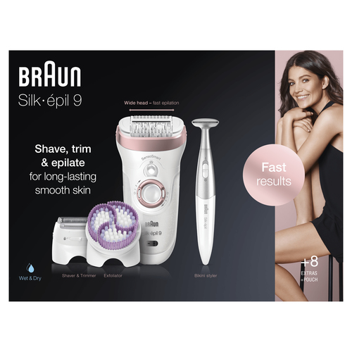 Braun Silk-épil 9 81711477 epilator 40 tweezers Rose gold, White – image 4