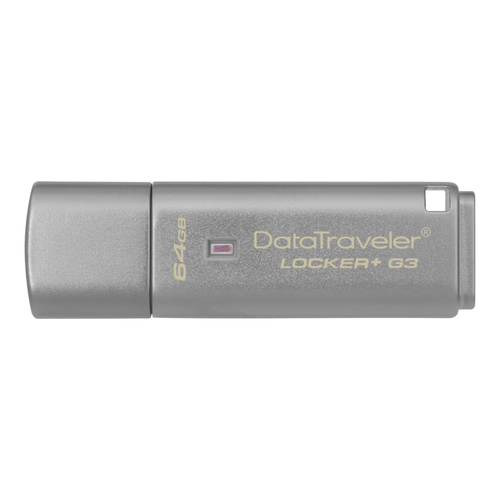 Kingston Technology DataTraveler Locker+ G3 Co-logo USB флеш накопитель 64 GB USB тип-A 3.2 Gen 1 (3.1 Gen 1) Серебристый