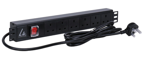 Lanview LVR261873UK power distribution unit (PDU) 6 AC outlet(s) 1.4U Black