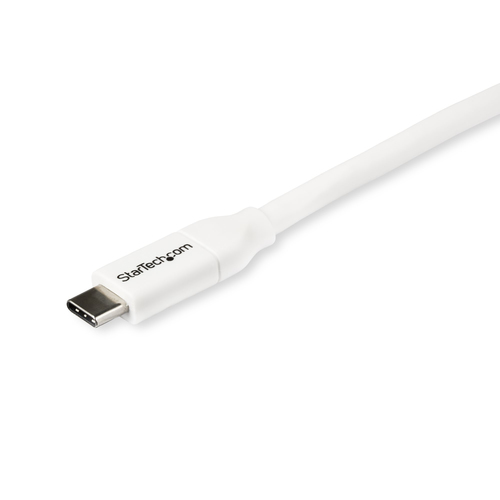 StarTech.com USB C to USB C Cable - 6 ft / 2m - 5A PD - M/M - White - USB 2.0 - USB-IF Certified - USB Type C Cable - USB C Charging Cable (USB2C5C2MW) USB Type-C kabel 2m Hvid – billede 3
