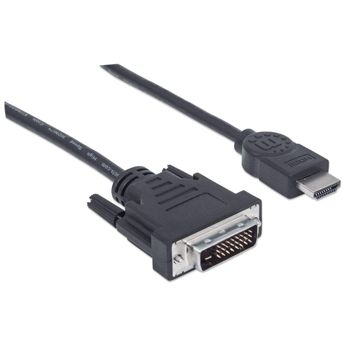 Manhattan Cable HDMI a DVI-D 24+1, 1,8 m, macho a macho, negro, Dual Link, compatible con DVI-D, garantía de por vida, equivalente a HDMIDVIMM6 imagen 2