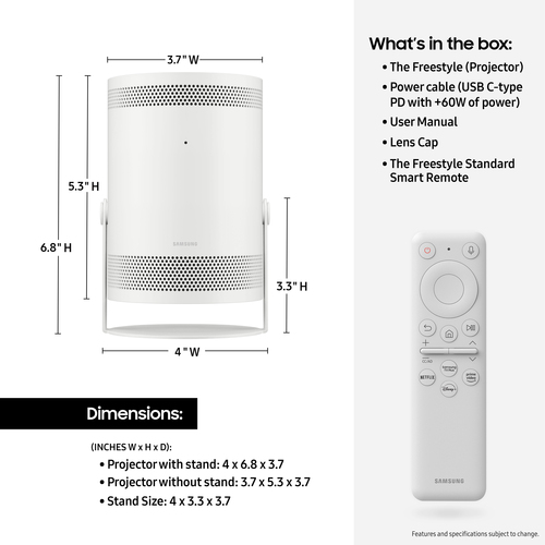 Samsung SP-LSP3BLA Ultra short throw projector 550 ANSI lumens DLP 1080p (1920x1080) Black, White – image 7