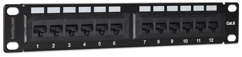 Intellinet 10" Patchpanel 1HE 12-Port Cat6 UTP zwart, afbeelding 2