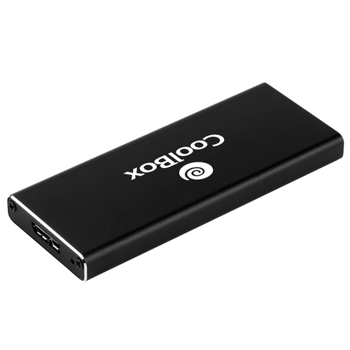 CoolBox MiniChase M.2 SSD diska korpuss Melns