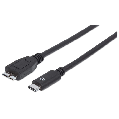 Manhattan 353397 USB кабель USB 3.2 Gen 2 (3.1 Gen 2) 1 m USB C Micro-USB B 10 Gbit/s Черный