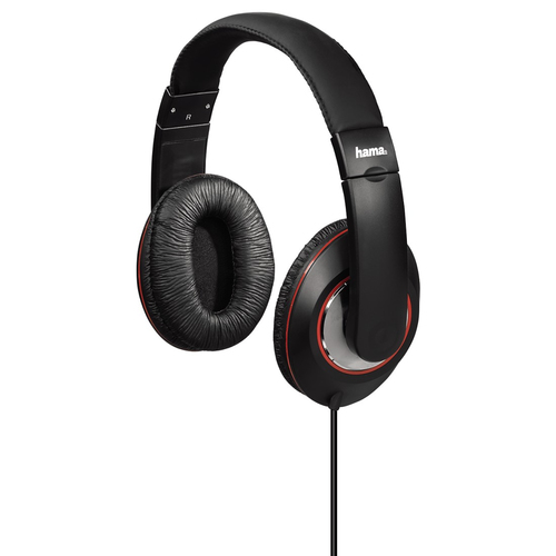 Hama HK6103 Headphones Wired Head-band Music Black, Red