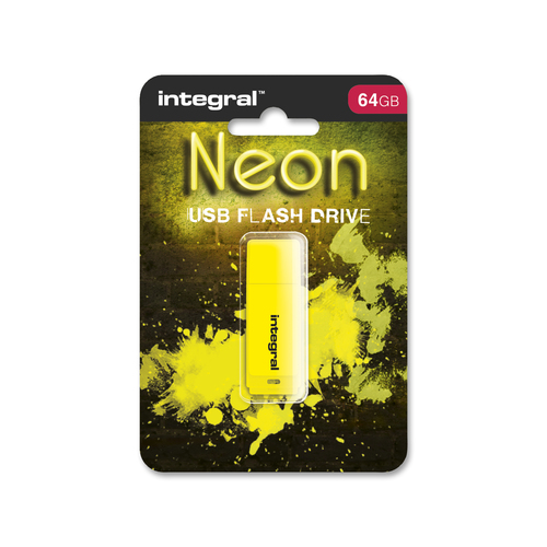 Integral 64GB USB2.0 DRIVE NEON YELLOW – image 2