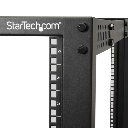 StarTech.com 25U Open Frame Server Rack - 4 Post Adjustable Depth (22 to 40) Network Equipment Rack w/ Casters/ Levelers/ Cable Management (4POSTRACK25U) Rack Sort – billede 5