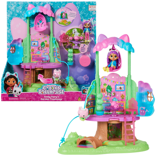 Gabby's Dollhouse , Transforming Garden Treehouse Playset with Lights, 2 Figures, 5 Accessories, 1 Delivery, 3 Furniture, Kids Toys for Ages 3 and up