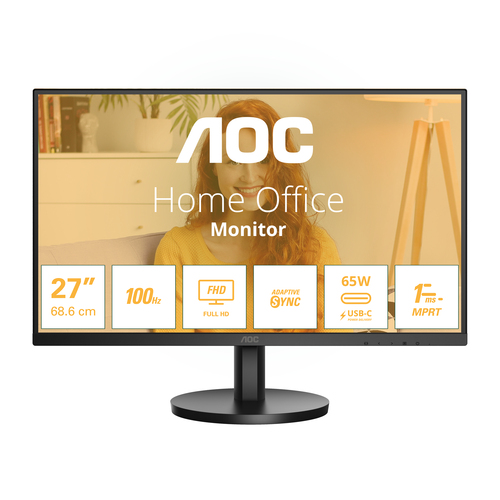 Aoc Basic-Line 27B3CA2 27" Ips LED Full HD 1ms Built in Speakers USB-C Monitor - image 1