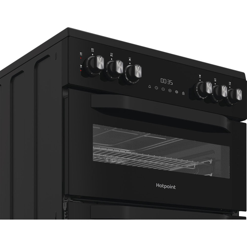 Hotpoint HDE6VDB1 60cm Double Oven Electric Cooker in Black Ceramic Ho - image 5