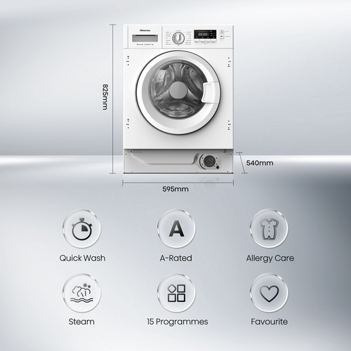 Hisense 3 Series WF3M841BWI Integrated 8 kg 1400 rpm Washing Machine - White - image 2