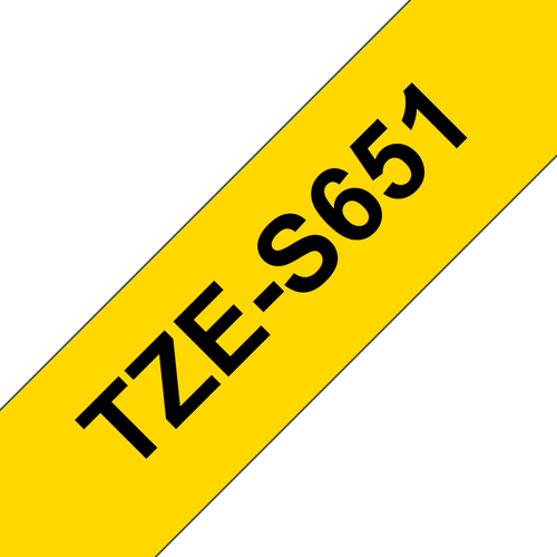 Brother TZES651 24mm Strong Adhesive Tape Black on Yellow