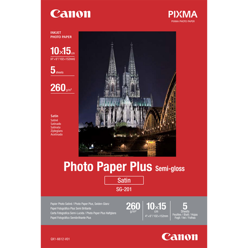 Fotopapir Canon Photo Paper Plus Semi?gloss SG-201 100 × 150 mm - 5 ark
