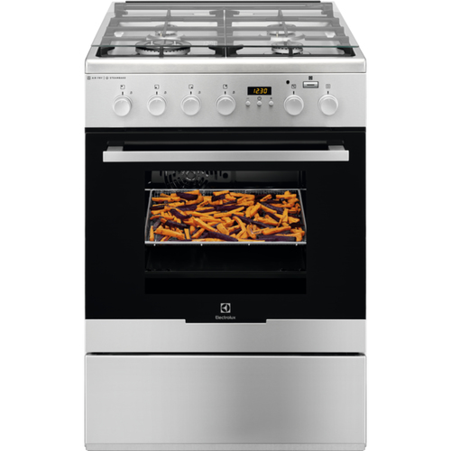 Electrolux EKK64991OX Freestanding cooker Electric Gas Black, Stainless steel