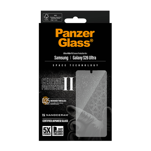 PanzerGlass ® Ceramic Screen Protector Samsung Galaxy S26 Ultra | Ultra-Wide Fit w. EasyAligner Protector de pantalla 1 pieza(s)