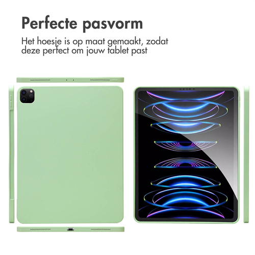 Accezz Liquid Silicone Backcover met penhouder iPad Pro 12.9 (2022) / Pro 12.9 (2021) / Pro 12.9 (2020) Tablethoesje Groen, afbeelding 8