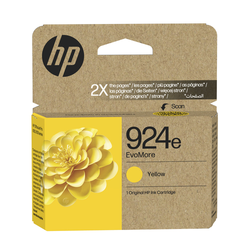HP 924e EvoMore Gul 800 sider Blæk 4K0U9NE