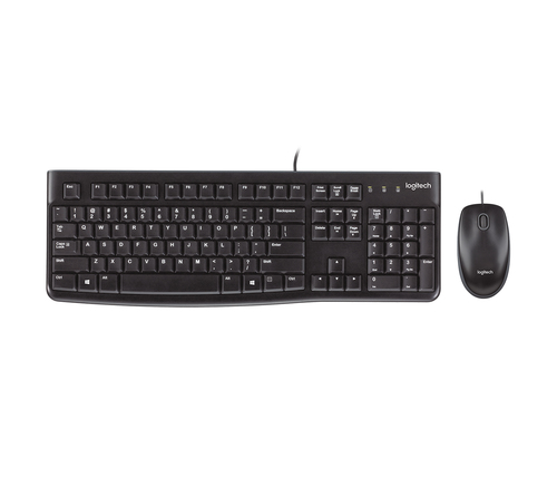 Logitech Desktop MK120/corded thin profile keyboard and 1000dpi optical mou ...