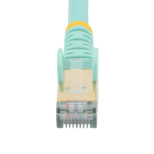 StarTech.com 0.50 m CAT6a Cable - 10 Category 6a Shielded Snagless RJ45 100W Patch Cord - 10GbE Aqua UL/TIA Certified CAT 6a Afskærmet parsnoet (STP) 50cm Patchkabel Akvamarin – billede 4