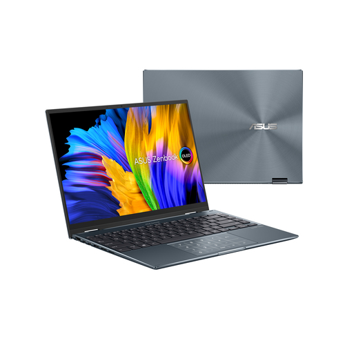 ASUS Zenbook 14 Flip OLED UP5401ZA-KN057W ноутбук Intel® Core™ i7 i7-12700H Гибрид (2-в-1) 35,6 cm (14") Сенсорный экран 2.8K 16 GB LPDDR5-SDRAM 1 TB Твердотельный накопитель (SSD) Wi-Fi 6E (802.11ax) Windows 11 Home Серый