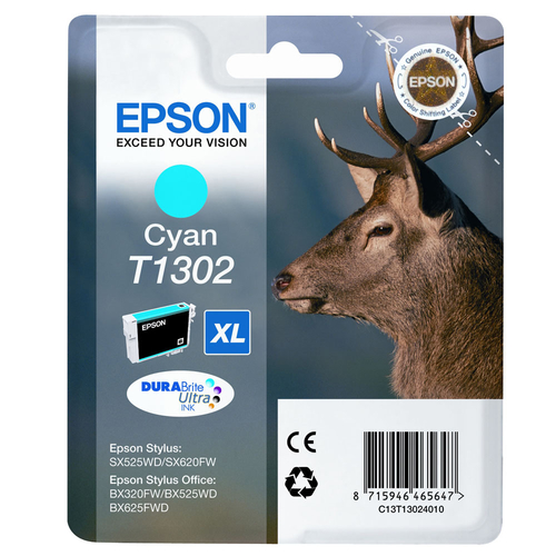 Original Epson T1302 Extra High Capacity Cyan Ink Cartridge - image 1