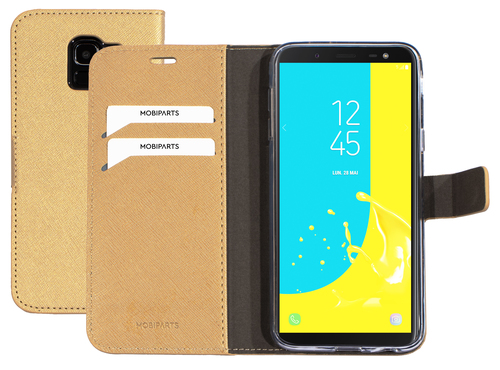 Mobiparts Saffiano Wallet Case Samsung Galaxy J6 (2018) Gold