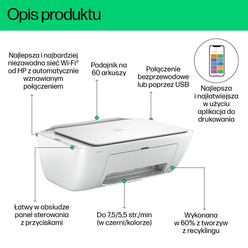 Urządzenie wielofunkcyjne HP DeskJet 2810e USB Wi-Fi