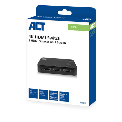 ACT AC7845 4K HDMI Switch 3x1 – Photo 2 sur 3
